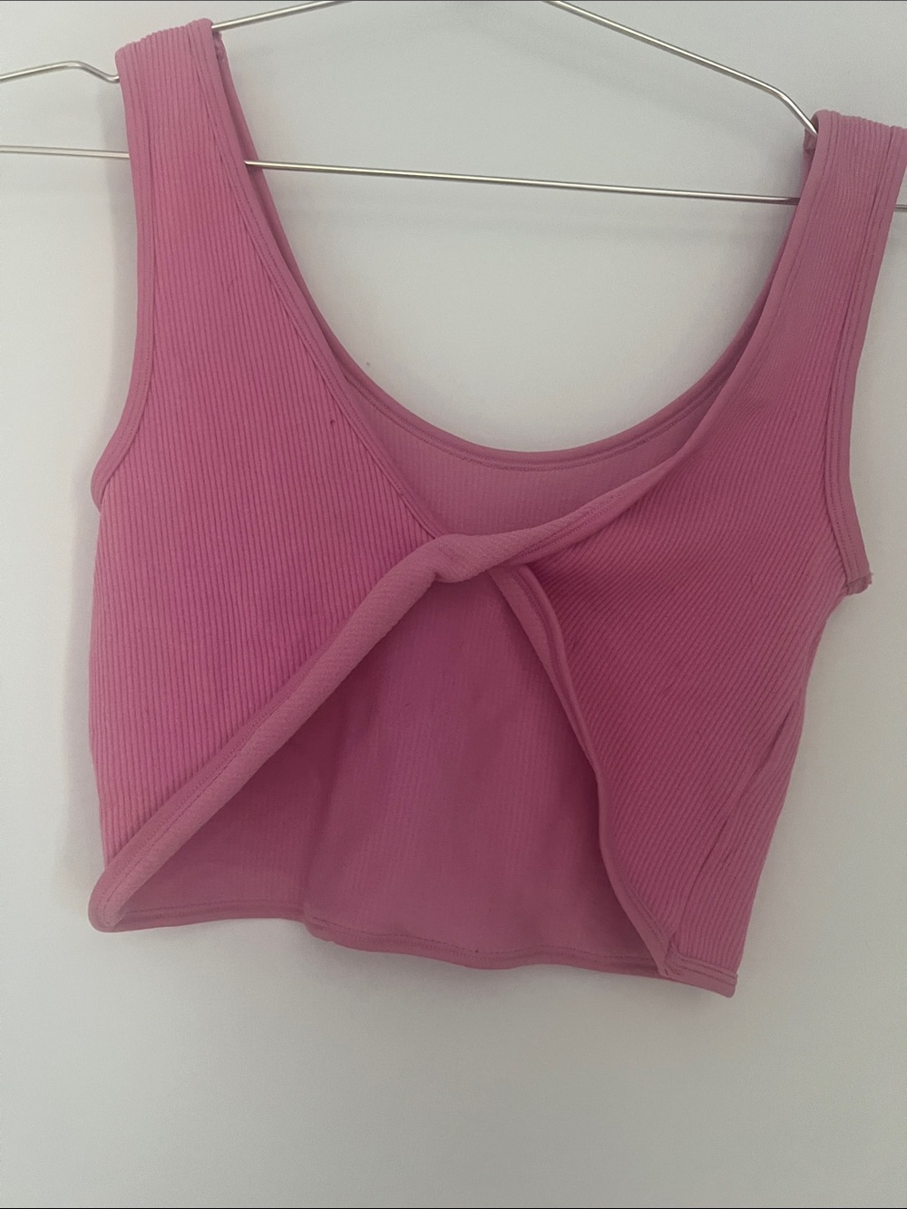 Pink Ribbed Shell-Appliqué Crop Tank Top - Picture 2 of 2
